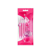 Gillette - Blue 2 Plus Disposable Razors Pink For Women, 5 pieces | MazenOnline
